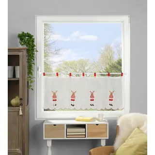 HOME WOHNIDEEN Scheibengardine »RUDOLF« Schlaufen 1 Stk. tlg. HxB: 45x120, rot