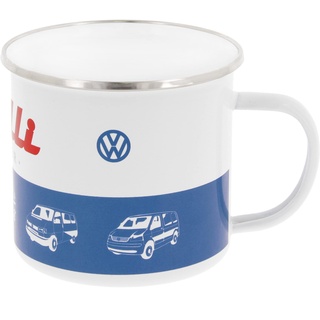 BRISA VW Collection - Volkswagen Große Emaille Kaffee-Tee-Tasse-Becher-Haferl für Camping & Outdoor T1-T5 Bus (500 ml/Bulli Driver/Bunt)