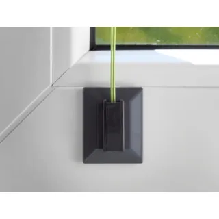Aerolux Klebeplatten mit Klemmschuh/Spannschuh für Plissees, universal, anthrazit, 1x 4 Stück inkl. Reinigungstuch, Montage von Plissees ohne Bohren am Fensterrahmen
