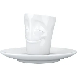 Fiftyeight Products Espresso Mug mit Henkel - vergnügt weiß - Weiß