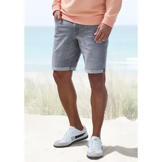 Jeansshorts JOHN DEVIN "5-Pocket Shorts", Herren, Gr. 38, N-Gr, grau (grau, denim), Denim/Jeans, Obermaterial: 98% Baumwolle, 2% Elasthan, regular fit kurz, Jeans Jeansshorts, aus elastischer Denim-Qualität, Topseller