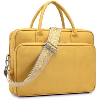 SUCIKORIO Laptoptasche Damen Leder 15,6 Zoll, Wasserdicht Arbeitstasche Damen Elegant Lehrertasche Groß Laptop Aktentaschen Leder Mit Vielen Fächern Briefcases für Frauen, Arbeit, Schul, Büro, Lehrer