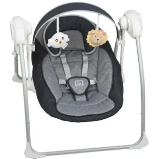 BabyGO Babywippe "Dandly, anthracite", bis 9 kg elektrisch, mit Sound,