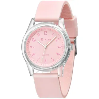CIVO Analog Armbanduhr Damen Wasserdicht: Groß Leicht Ablesbares Ziffern mit Silikon Armband - Rosa Quartz Jugenduhren - Geburtstag Weihnachten Schulstart Geschenk für Mädchen