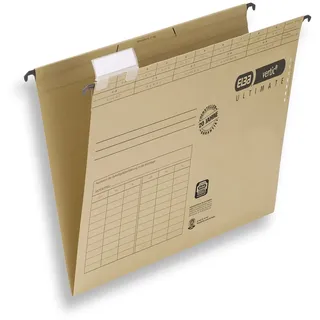Elba Hängemappe, 25er Pack, DIN A4, Naturbraun, Hängeregister | Vertic ULTIMATE, Recycling-Karton, braun