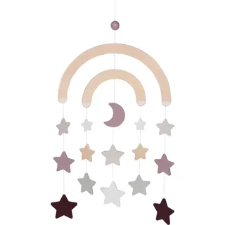 GoKi 52875 - Mobile, Lifestyle Malve, Sterne und Mond, natur- malve- pastellfarben
