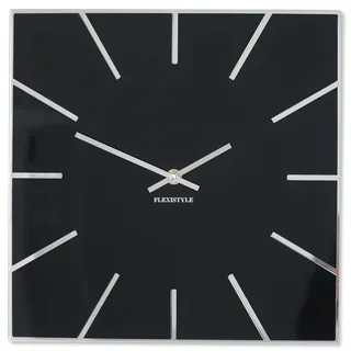 Flexistyle Wanduhr quadratisch 30 cm Exact schwarz
