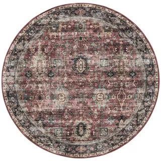 benuta Vintage-Teppich George waschbar ø 160 cm rund , Multicolor , Kunststoff , Vintage , Rund , 160x160 cm , Oeko-Tex® Standard 100 , in verschiedenen Größen erhältlich, rutschfeste Unterfläche, waschbar , Teppiche und Böden, Teppiche, Vintageteppiche