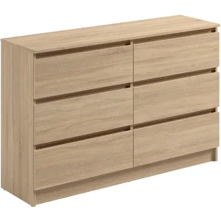 home collective Kommode 120 x 77,5 x 35 cm Sonoma Eiche / Beige
