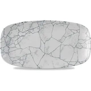 Churchill Super Vitrified Studio Prints Kintsugi Perlgrau Chefs Oblong Platte 35.5 X 18.9Cm, 6 Stück - Grau