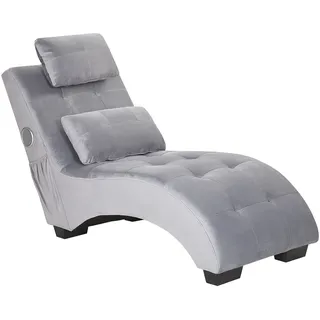 Beliani Chaiselongue Samt Grau