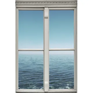 Queence Wandsticker »Meer« Wandsticker, Wandbild, selbstklebend, 3D, Fenster, blau
