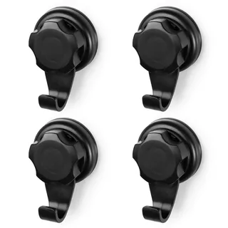 Compactor BESTLOCK BLACK Haken Set, 4 Stück, Rostfrei, 5,4x4x8 cm, Schwarz, Einfache Installation ohne Bohren