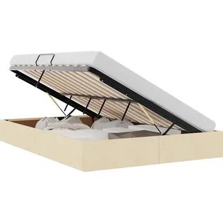 vidaXL Ottoman Bettgestell mit Speicher Creme 140 x 200 cm Stoff - Creme