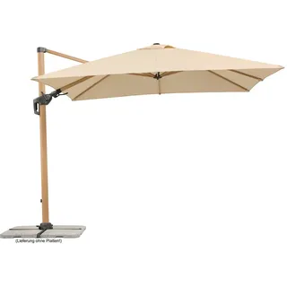 Schneider Ampelschirm , Naturfarben , Textil , 358x263x300 cm , 360° drehbar, lichtecht, UV-beständig, verrottungsfest, mit Belüftung , Sonnenschutz, Sonnenschirme