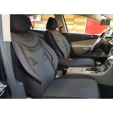 Sitzbezüge k-maniac kompatibel mit Passat B8 Universal schwarz-grau Autositzbezüge Set Vordersitze Autozubehör Innenraum V636085 Sitzschoner