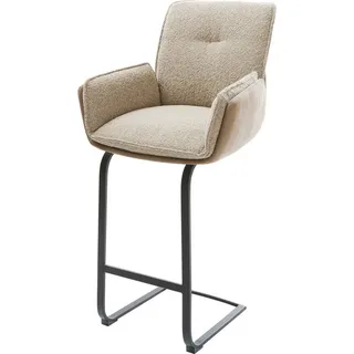 DeLife Barstuhl Nela-Flex Materialmix Schlamm Freischwinger Flach Metall Taschenfederkern, Barstühle