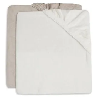 jollein Wickelauflagenbezug - Ivory/Nougat - 2er Pack - 50x70cm - Baumwollfrottee - Bezug Wickelauflage - 1x Elfenbeinfarben, 1x Beige