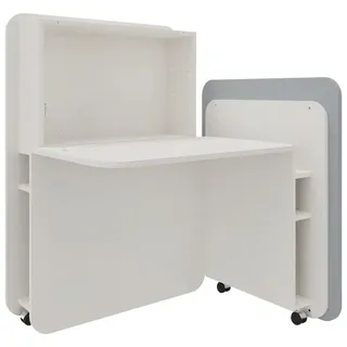 FM Helmets fm FLATup Sekretär diamantweiß/ hellblau rechteckig, weiß 107,0 x 41,5 - 91,0 cm