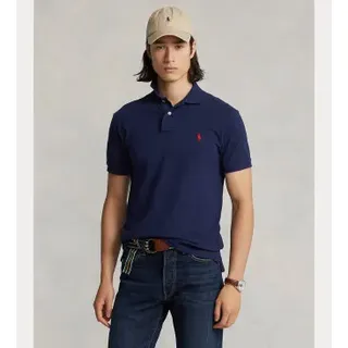 Polo Ralph Lauren für Herren. 710783656012 Marinefarbenes Basic-Poloshirt (S), Lässig, Baumwolle, Kurzarm