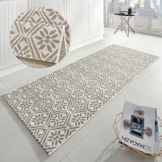 HANSE Home Läufer »Creation« rechteckig 8 mm Höhe Teppichläufer, Küchenläufer, Teppich, Waschbar, Küche, Flur, Rauten, beige