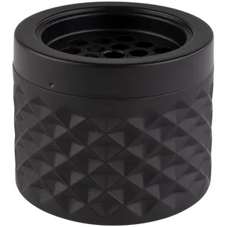 APS Windaschenbecher in matt-schwarz, gefrostet, Ø 9,5 cm, Höhe 8 cm, mit Bajonettverschluss