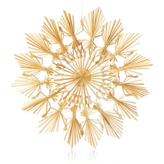 COM-FOUR® Großer Strohstern, Anhänger für den Weihnachtsbaum | natürlicher Christbaum-Schmuck - Weihnachtsdekoration