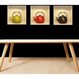 Ambiance Aufkleber 3D-Effekt Teekannen Design – 30 x 90 cm