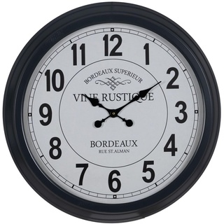 BigBuy Home Wanduhr Weiß Schwarz Eisen 70 x 70 x 6,5 cm