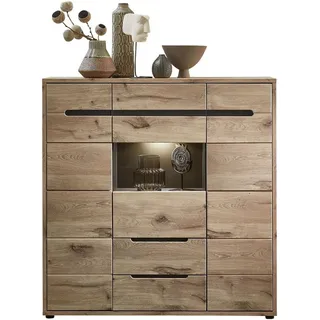 Innostyle Highboard 125 x 128 x 38 cm Viking Eiche Optik / Graphit