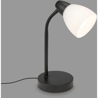 BRILONER Leuchten - Tischleuchte, Tischlampe inkl. Kabelschalter, 1x E14, max. 25 Watt, Weiß-Schwarz, 185x300mm (DxH)