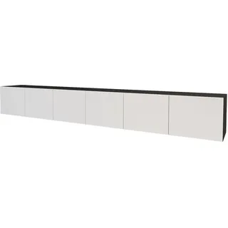 altdecor Elio-W Lowboard 300x40x40 cm Schwarz/Weiß Holz