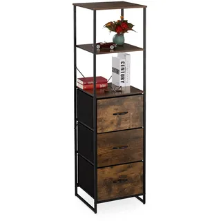Relaxdays Vintage Regal 155 x 43 x 42,5 cm Schwarz/Braun