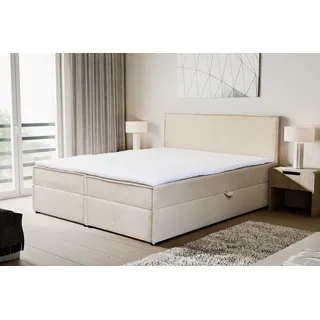 VENASI GLORIA Boxspringbett 160x200 mit Bettkästen H2/H3 Matratze BEIGE CORD - Beige
