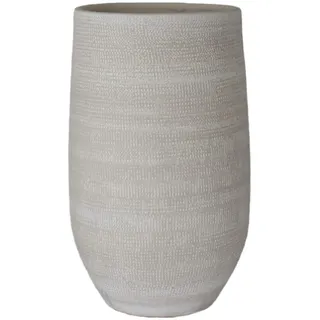 Bodenvase Tokio 50cm - leicht konisch, Creme grau, Keramik, Ø25cm CreaFlor Home