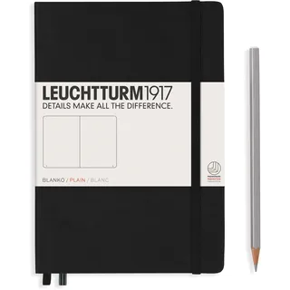 Leuchtturm LEUCHTTURM1917 311333 Notizbuch Medium (A5), Hardcover, blanko, schwarz
