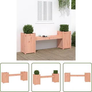 The Living Store Gartenbank mit Pflanzkübeln 180x36x63 cm Massivholz Douglasie - Braun
