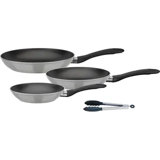 GSW Pfannen-Set »Nova« Aluminium Set, 1x Bratpfanne Ø 20 cm, 1x Bratpfanne Ø 24 cm, 1x Bratpfanne Ø 28 cm, 4 Stk. tlg. Induktion, grau