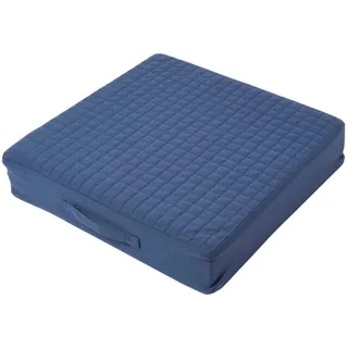 Homescapes Sitzkissen orthopädisch 50/50/10 cm – Sesselkissen dunkelblau , Dunkelblau , Textil , Füllung: Kaltschaum , Quadratisch , 50x10x50 cm , Oeko-Tex® , Heimtextilien, Wohntextilien, Sitzkissen