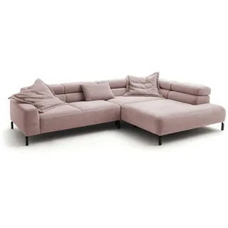 KAWOLA Eckcouch Cord 4-Sitzer Rosa