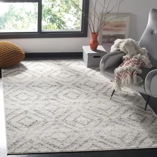 SAFAVIEH Modern Teppich für Wohnzimmer, Esszimmer, Schlafzimmer - Adirondack Collection, Kurzer Flor, Hellgrau und Grau, 122 X 183 cm