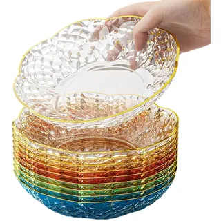 duisoad 10 Stück Speiseteller Camping Teller 15 x 15 x 3.5 cm Plastikteller Mehrweg für Picknick, Camping, Obst, Plastikfreies BPA, Wiederverwendbar