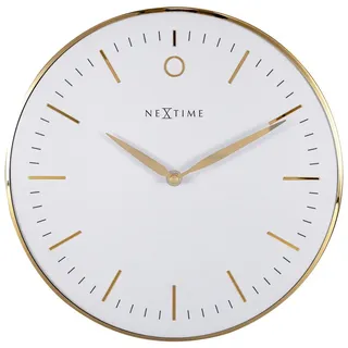 Nextime Design Wall Clock 30 cm 3256ZW schwarz/gold/weiß