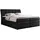 MKS Boxspringbett Polsterbett mit Bettkästen Multipcket Matratze Doppelbett Kopfteil GOLD 10 King 200x200cm Schwarz Kunstleder H3 Schwarz