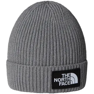 The North Face Logo Box Cuffed Beanie Grau
