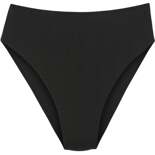 Highwaist-Bikini-Hose COPENHAGEN STUDIOS "Nela", Damen, Gr. 34, N-Gr, schwarz, Rippware, Recycling-Polyamid, strukturiert, unifarben, Badehosen Highwaist-Bikini-Hose, mit höherem Beinausschnitt, Topseller