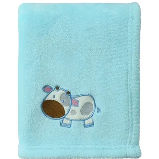 CREVENT Kuschelige, Flauschige, warme Fleecedecke für Mädchen und Jungen, Kleinkind, Kinderbett, Kinderbett, Kinderwagen, 75 x 100 cm, Blau