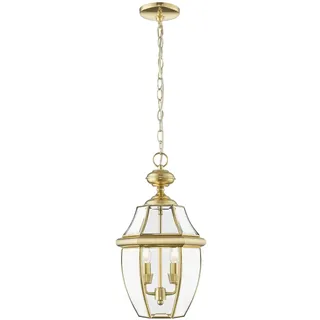 Außenlampe Hängeleuchte Außen Ø 26,5 cm in Gold 2x E14 IP23 Gartenlampe