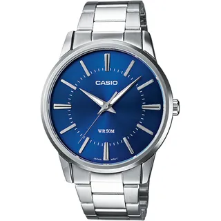 Casio Collection Herren analog, Neo-Display, Edelstahlarmband
