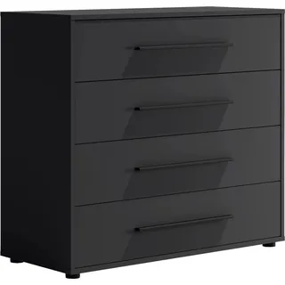 Modena K4SZ Kommode 100 cm – moderne Kommode mit 4 großen Schubladen, funktionaler Stauraumschrank für Wohnzimmer, Schlafzimmer, Jugendzimmer und Büro (Schwarz) - Schwarz